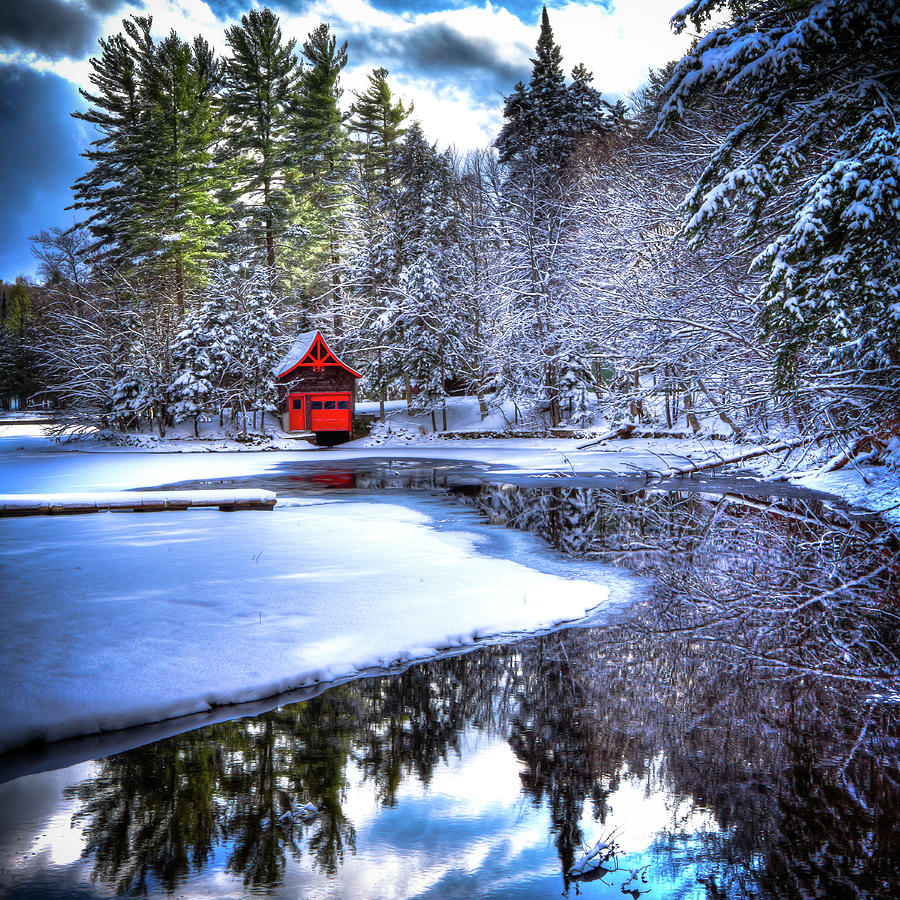 The Red Boathouse on Beaver Brook 2 Photograph by David Patterson