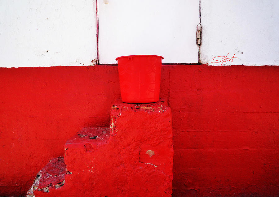 The Red Bucket Photograph by Charles Stuart