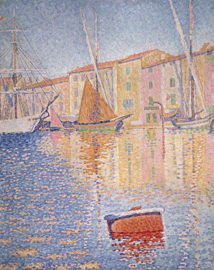 Boat Painting - The Red Buoy by Paul Signac