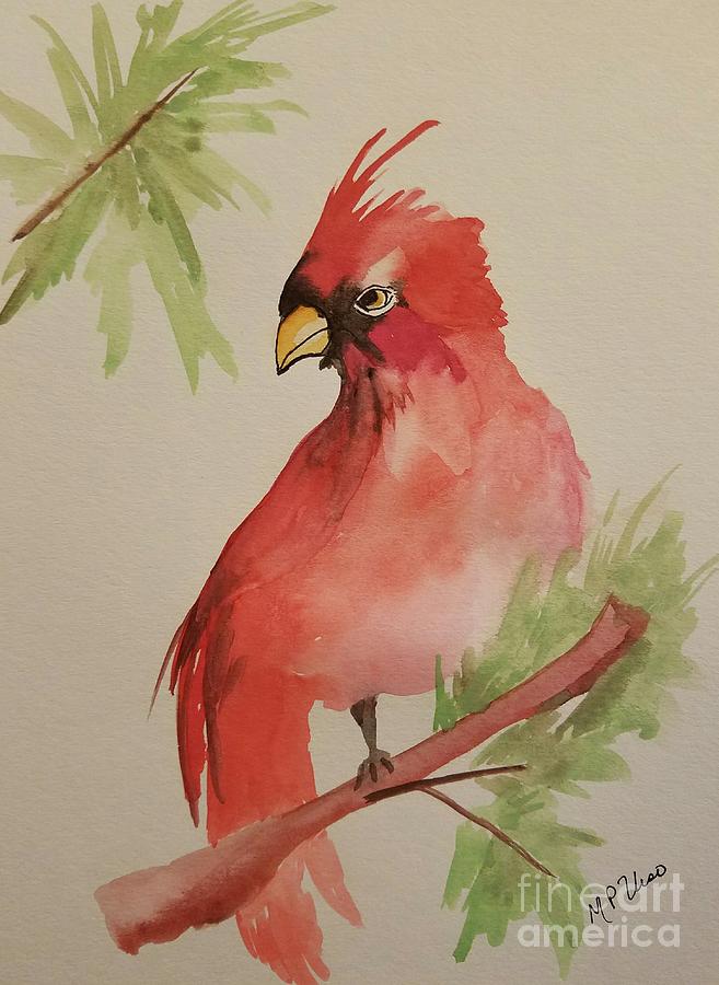 The Red Cardinal Painting by Maria Urso
