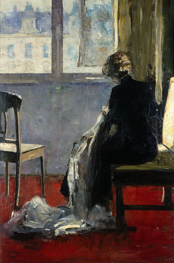 The Red Carpet  Painting by Lesser Ury