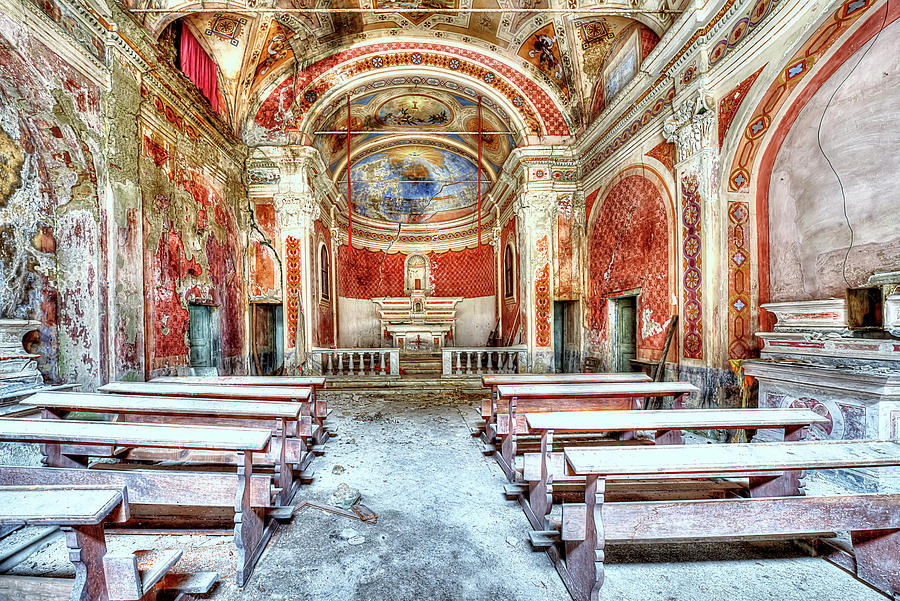 Abandoned Places Photograph - THE RED CHURCH - LA CHIESA DI S ANNA alle TAGLIATE by Enrico Pelos