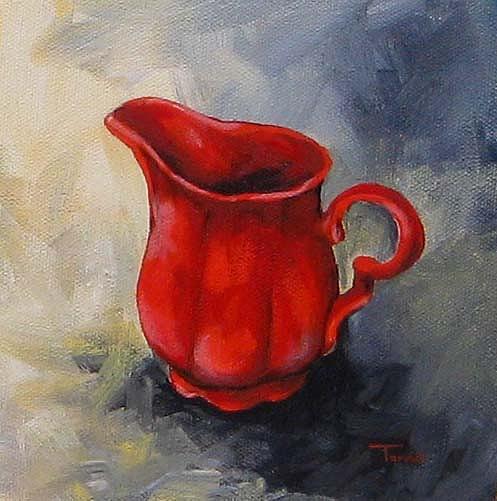 Still Life Painting - The Red Creamer  by Torrie Smiley