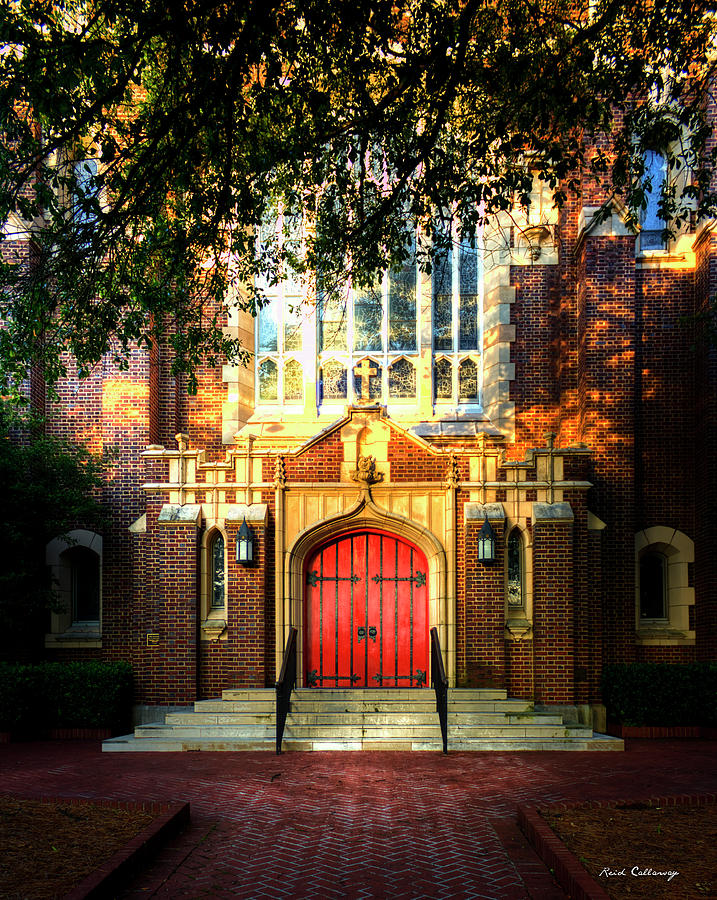 The Red Door St Lukes Episcopal Church Atlanta Georgia Architectural Art Photograph by Reid Callaway