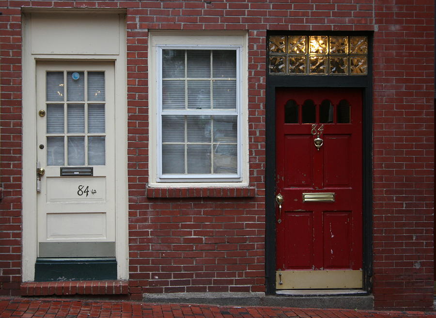 The Red Doors of Boston 1 Photograph by Julie Lueders 