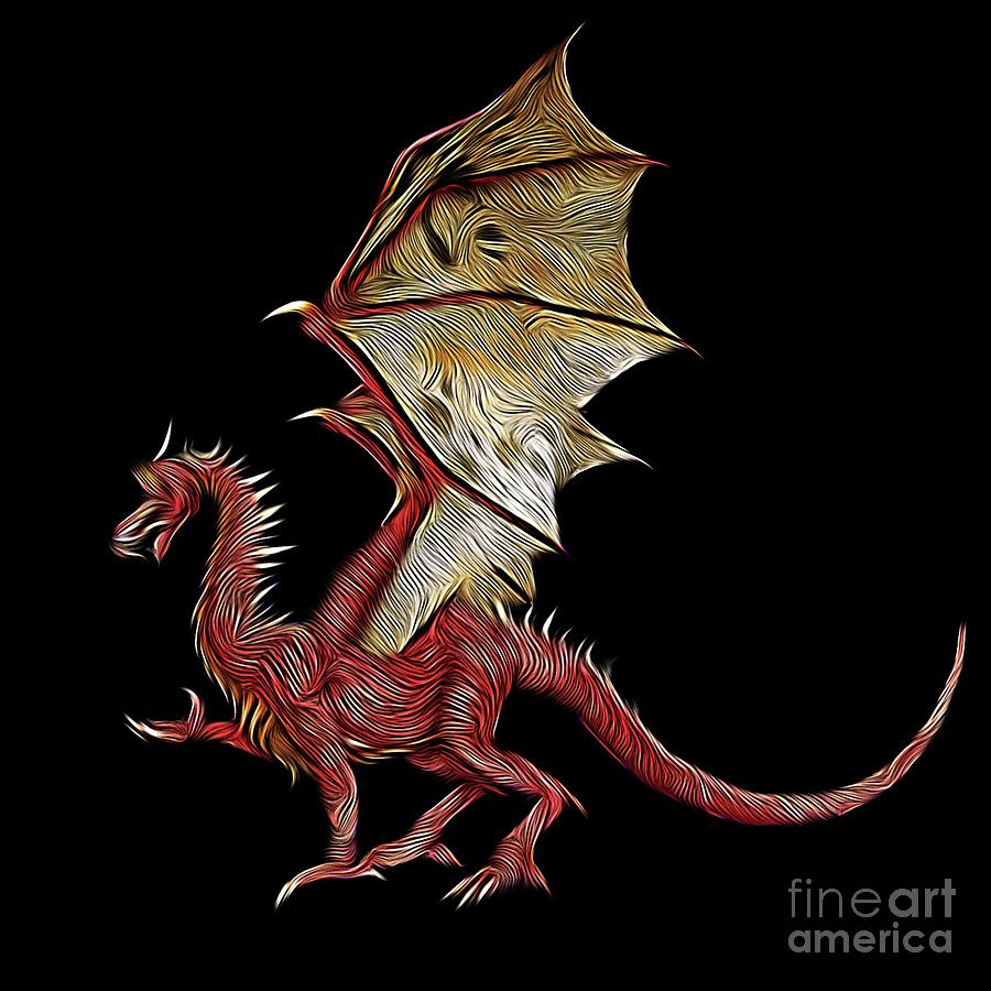The Red Dragon, Digital Art By Mb Digital Art