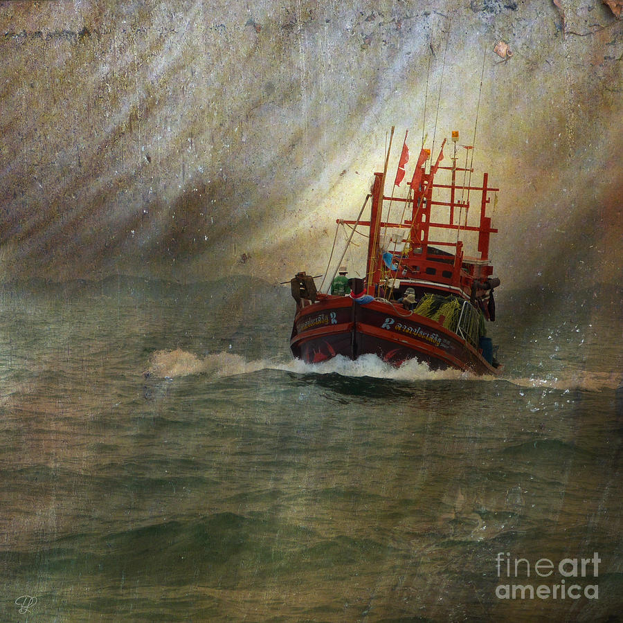 The Red Fishing Boat Photograph by LemonArt Photography