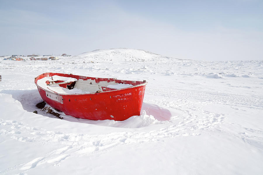 Winter Photograph - The red fishing boat by Nick Mares