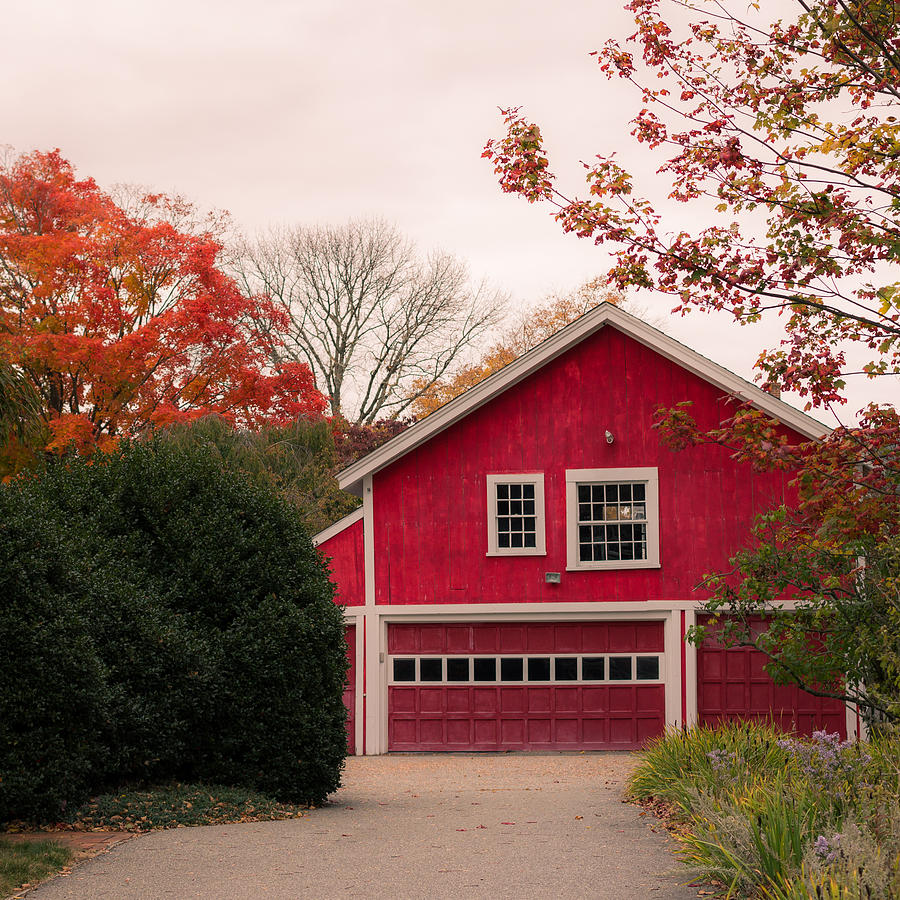 The Red Garage Photograph by Kirkodd Photography Of New England