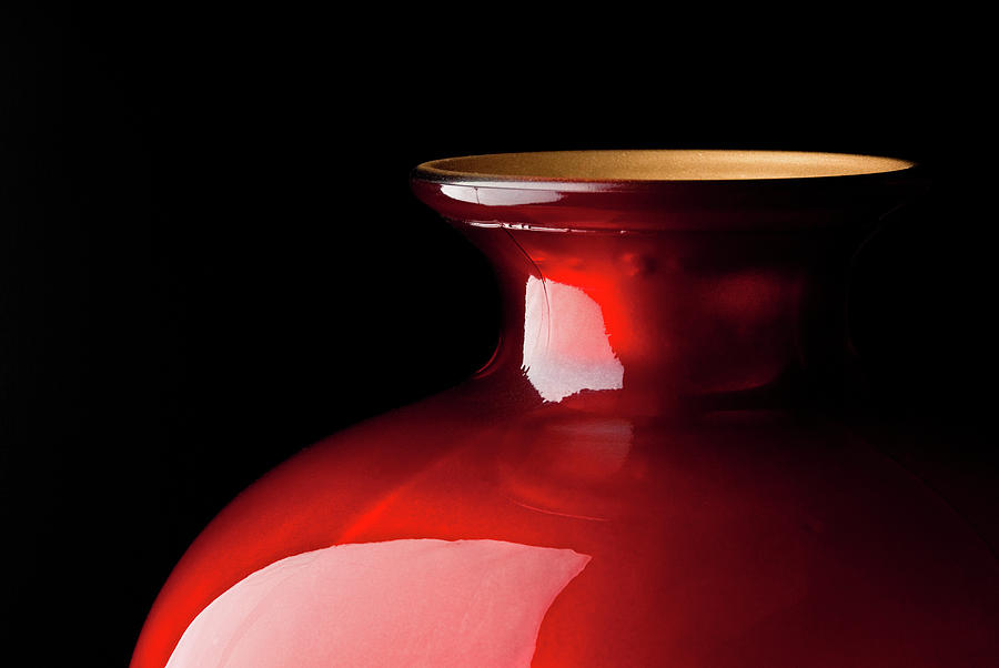 The Red Glass Vase Photograph by Onyonet Photo studios
