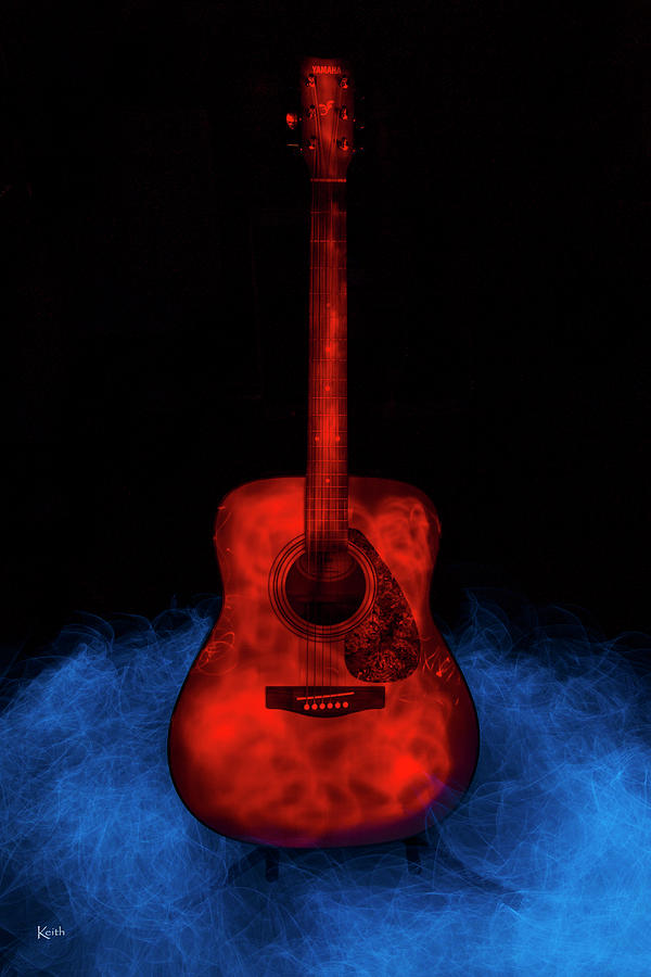 The Red Guitar Photograph by Keith Hawley