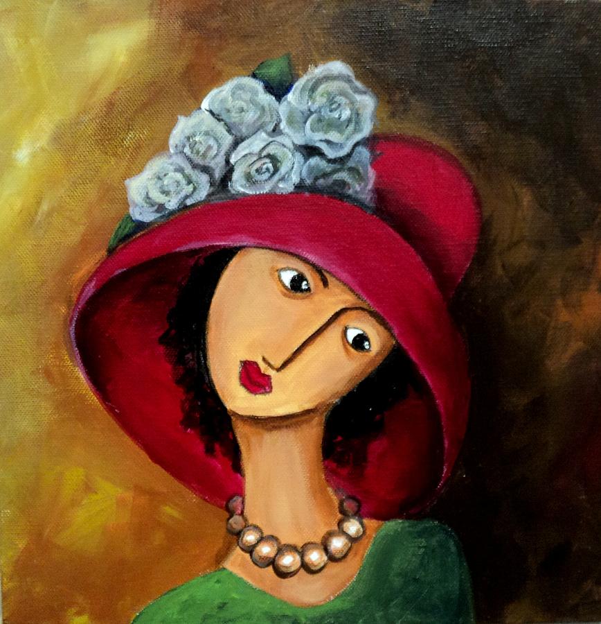 The Red Hat Painting By Marietjie Henning Pixels   The Red Hat Marietjie Henning 