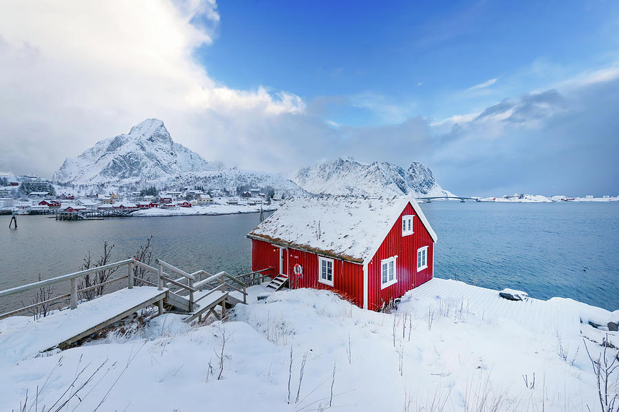 The Red House Near The Fjord Photograph by Philippe Sainte-Laudy