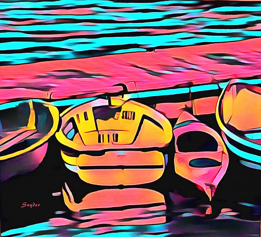 The Red Kayak Morro Bay California Detail Photograph by Barbara Snyder