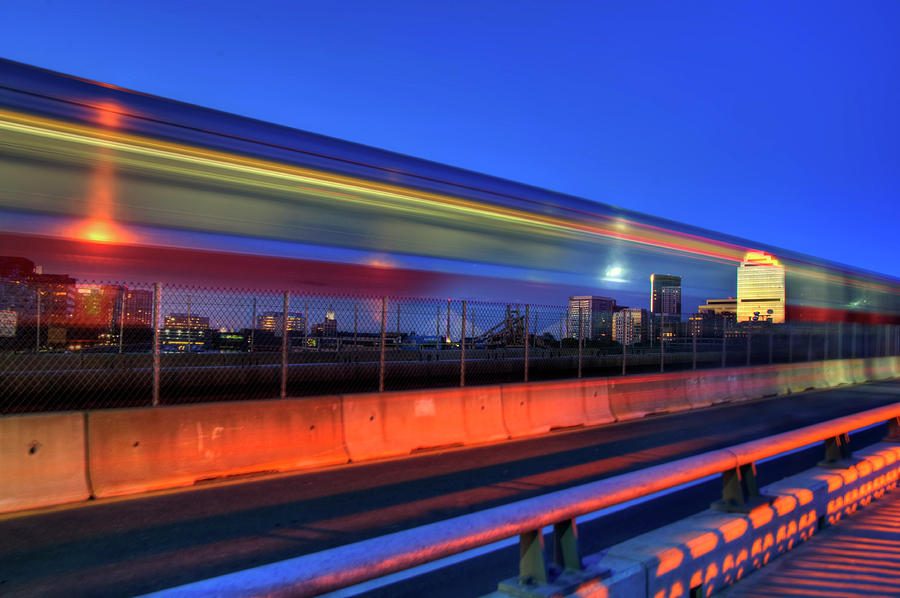 The Red Line over the Longfellow Bridge Photograph by Joann Vitali