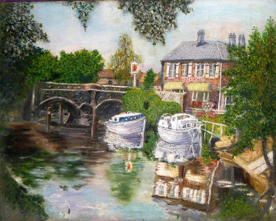 The Red Lion Inn By The Riverbank Painting by Peter Gartner