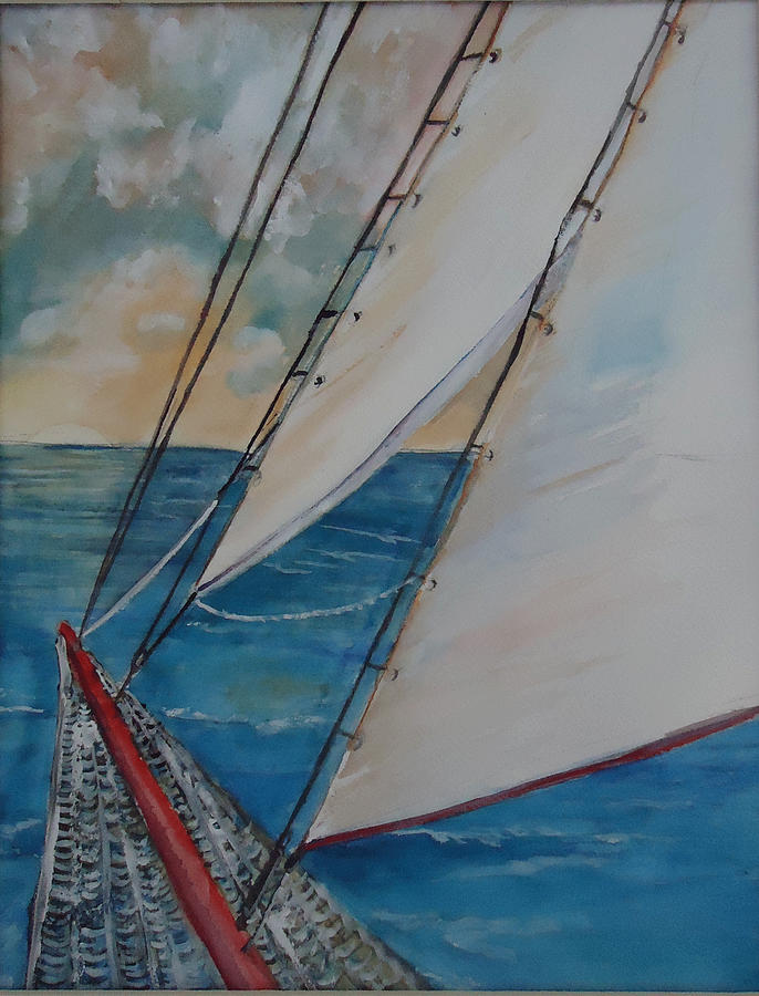 The Red Mast Painting by Charme Curtin