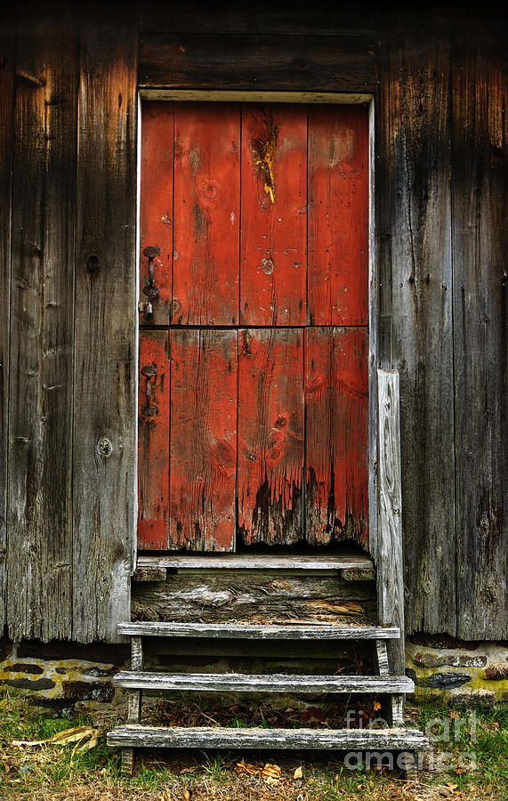 The Red Mill Door Photograph by Debra Fedchin