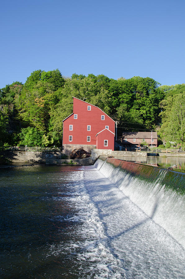 The Red Mill  Raritan River - Clinton New Jersey Photograph by Bill Cannon