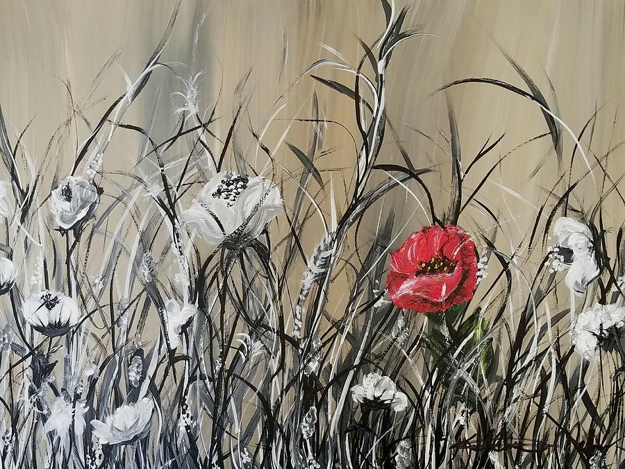 The Red Poppy Painting by Kathlene Melvin
