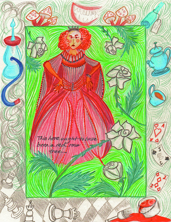 The Red Queen by jrr Drawing by First Star Art