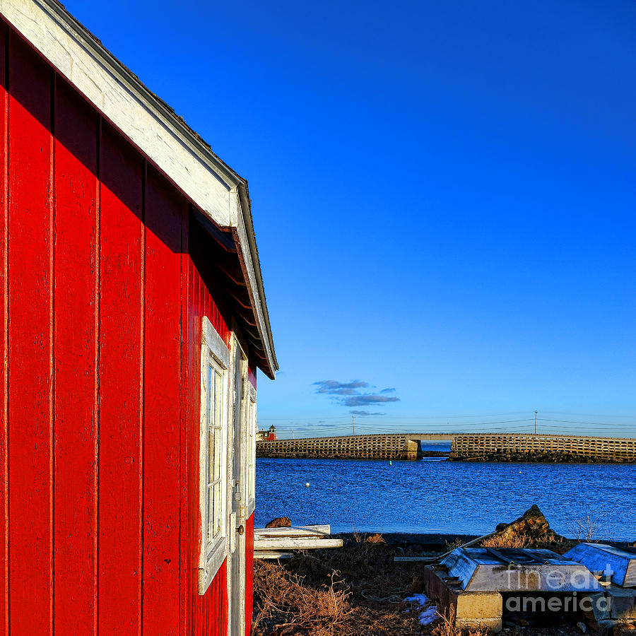 Bridge Photograph - The Red Shack and the Cribstone Bridge by Olivier Le Queinec