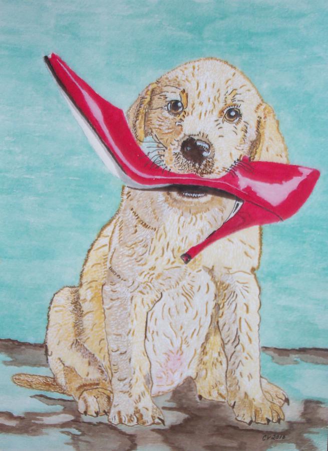 The red slipper  Painting by Connie Valasco