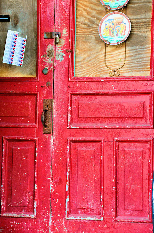 The Red Store Doors Photograph by Jan Amiss Photography