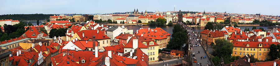 The Red Tile Roofs of Prague Photograph by C H Apperson