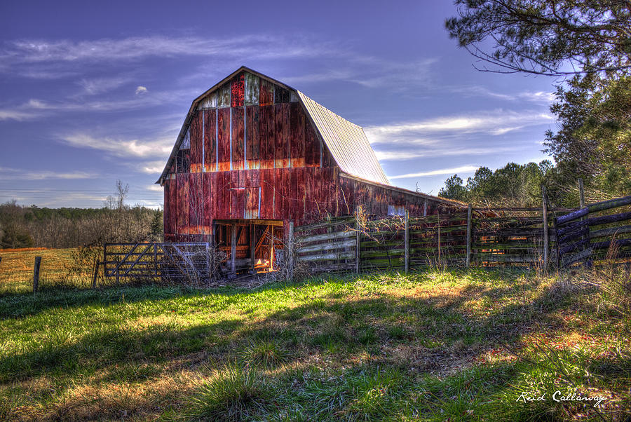 Union Point GA Inside The Red Tin Barn Georgia Architectural Farming Art Photograph by Reid Callaway