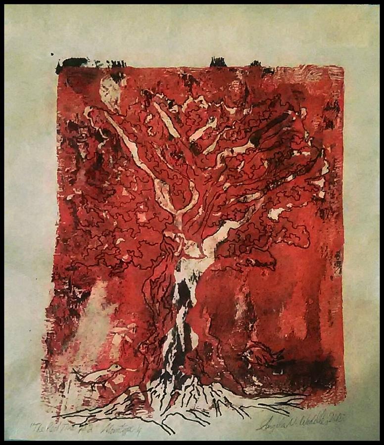 The Red Tree Mixed Media by Angela Weddle