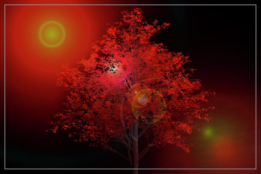 The Red Tree Digital Art by Debra and Dave Vanderlaan