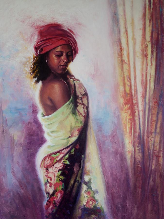 Pattern Painting - The Red Turban by Colin Bootman