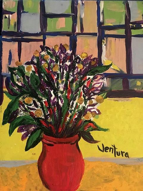 The Red Vase Painting by Clare Ventura