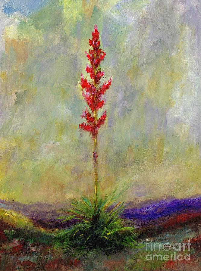 The Red Yucca Painting by Frances Marino