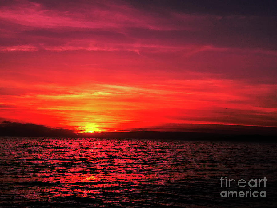 The Reddened Sunset Photograph by Fei A