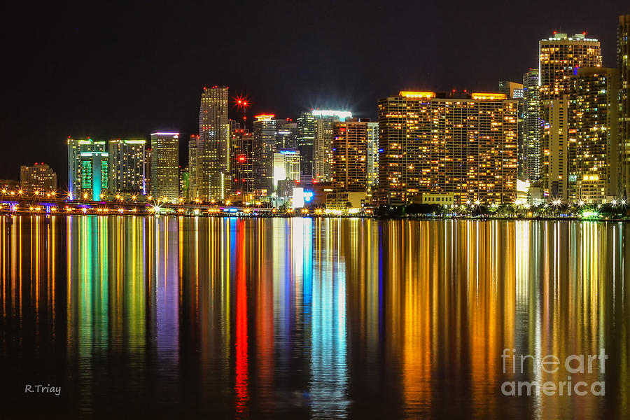 Architecture Photograph - The Reflecting City Miami Florida by Rene Triay FineArt Photos