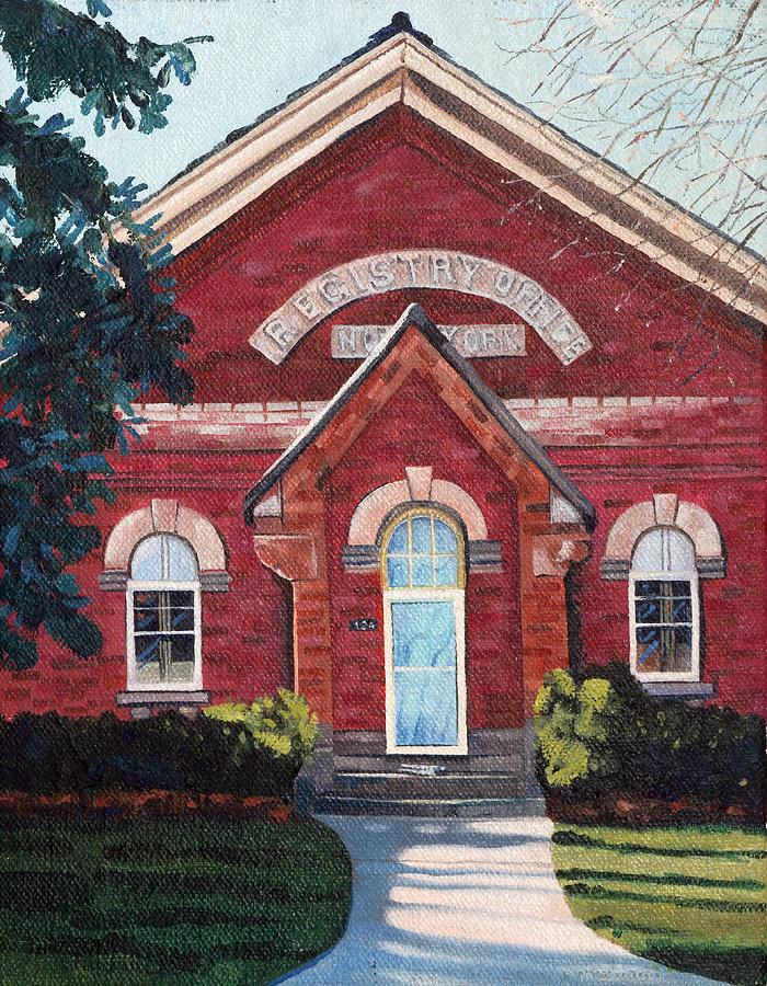 Fall Painting - The Registry Office by Phil Chadwick
