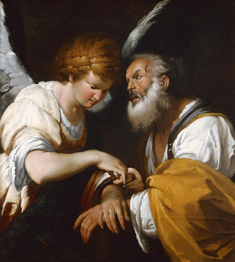 Bernardo Strozzi Painting - The release of Saint Peter by Bernardo Strozzi