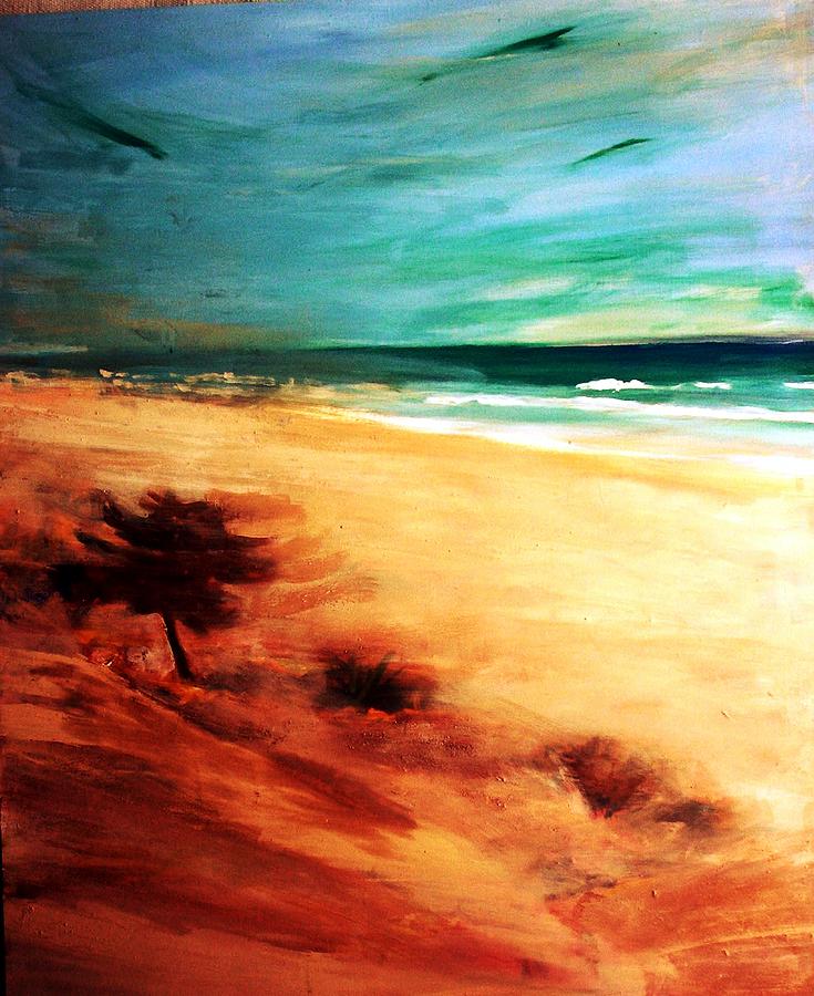 Beach Painting - The Remaining Pine by Winsome Gunning