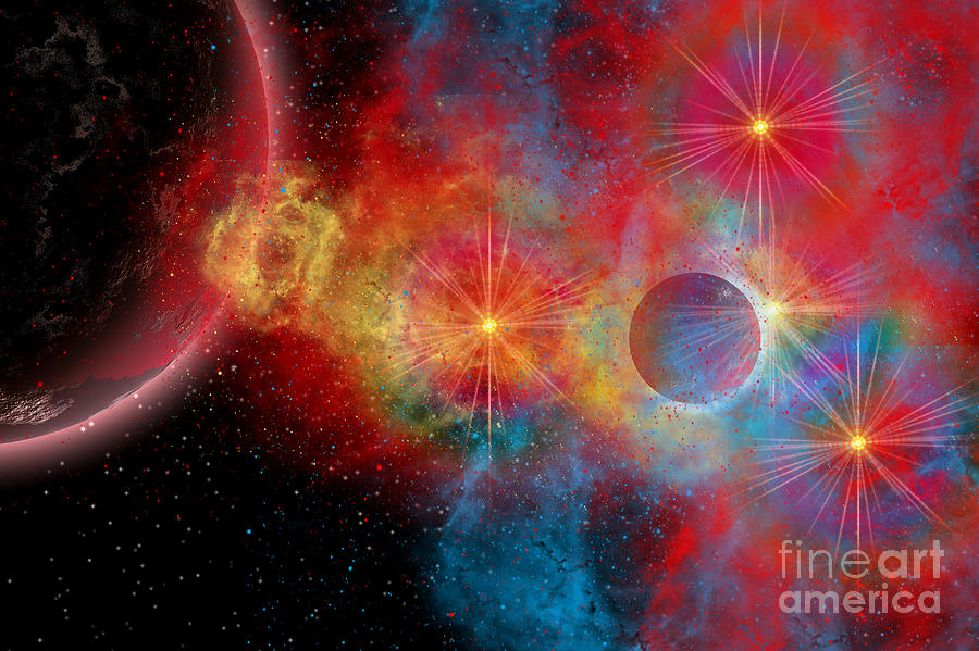 Science Fiction Digital Art - The Remains Of A Supernova Give Birth by Mark Stevenson