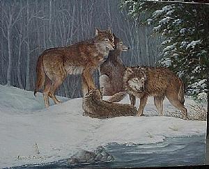 Wolves Painting - The Rest of the pack by Naomi Dixon Wolves Painting - The Rest of the pack by Naomi Dixon