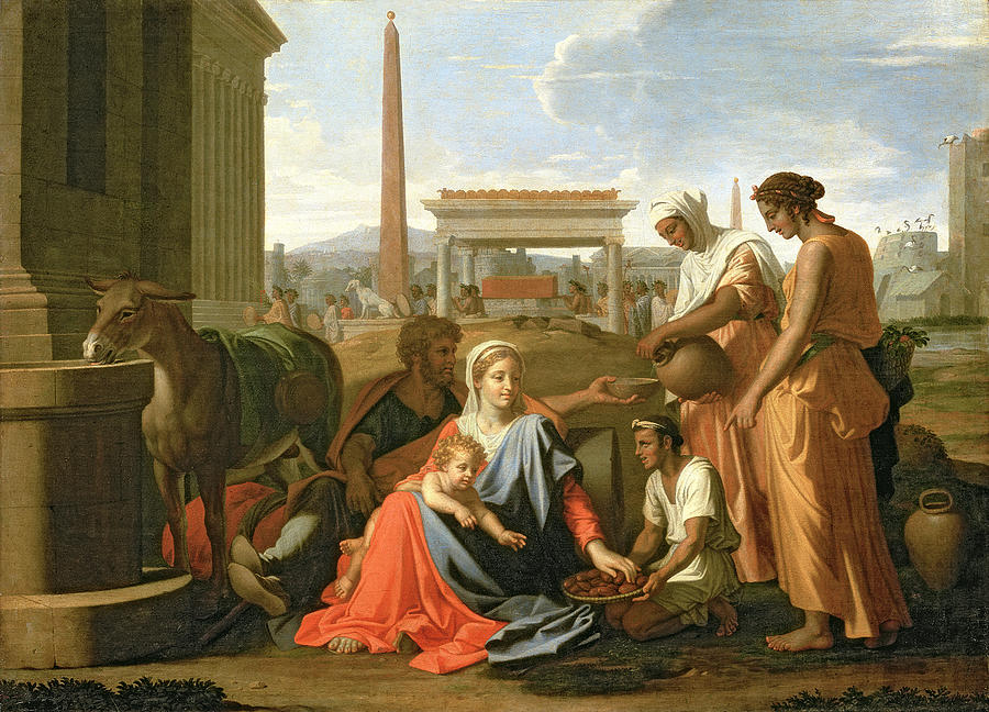Madonna Painting - The Rest on the Flight into Egypt by Nicolas Poussin