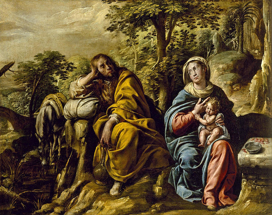 The Rest on the Flight into Egypt Painting by Tanzio da Varallo