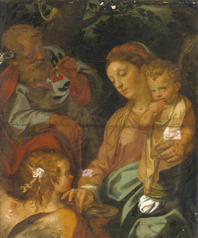 The Rest on the Flight into Egypt. The Madonna della Pappa Painting by Follower of Francesco Vanni