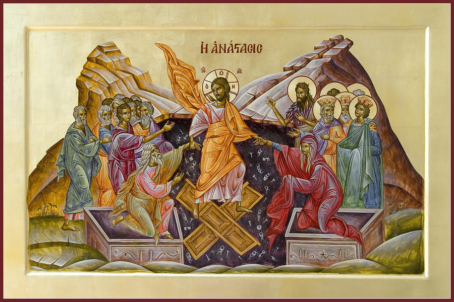 Byzantine Painting - The Resurrection of Christ by Julia Bridget Hayes