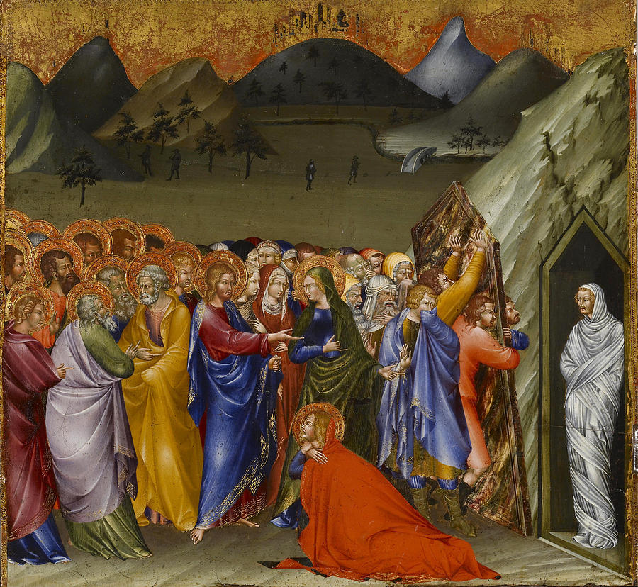 Giovanni Di Paolo Painting - The Resurrection of Lazarus  by Giovanni di Paolo