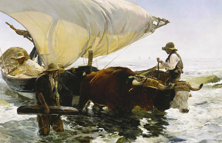 Boat Painting - The Return from Fishing by Joaquin Sorolla