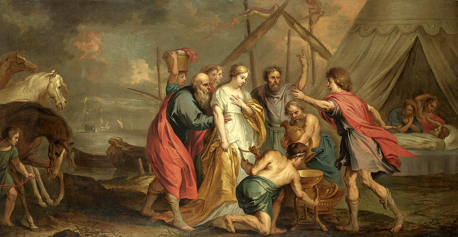 The Return of Briseis to Achilles Painting by Follower of Peter Paul Rubens