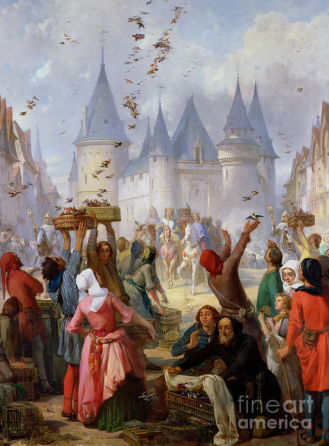 Paris Painting - The Return of Saint Louis Blanche of Castille to Notre Dame Paris by Pierre Charles Marquis